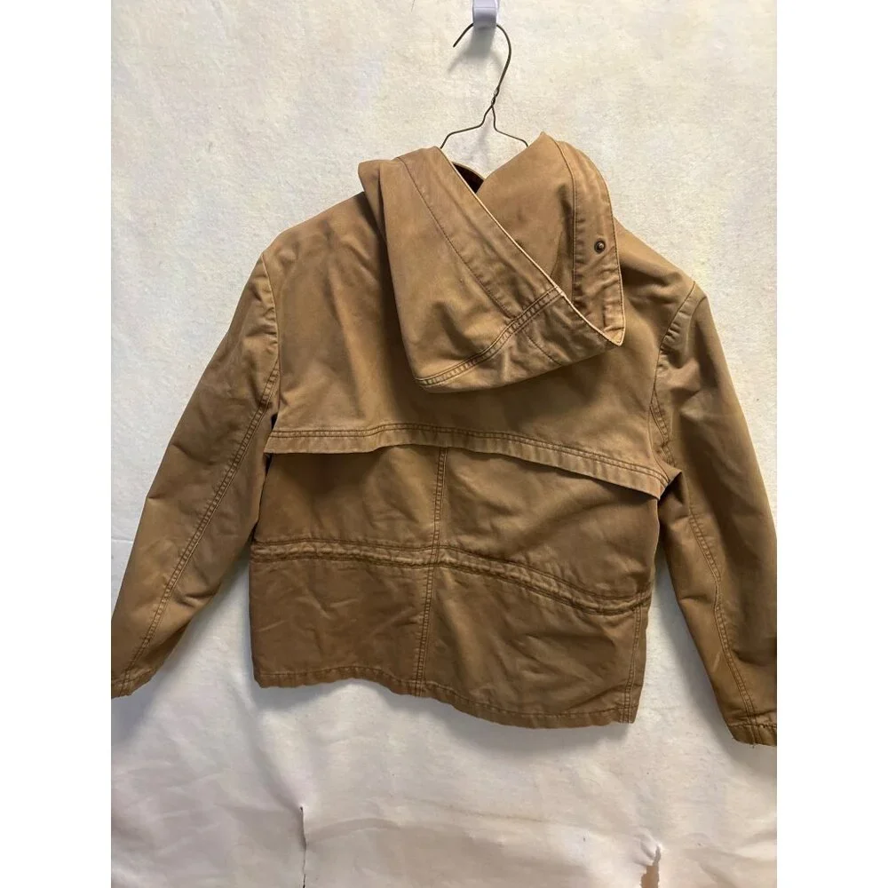 Loft Tan Hooded Jacket With Button Closure & Pockets Medium - Picture 8 of 11